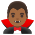 🧛🏾‍♂️ man vampire: medium-dark skin tone display on Google